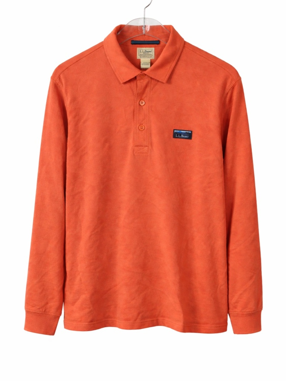 L.L.Bean Traditional Fit Long Sleeve Polo Shirt Men’s Medium Pink 100% Cotton